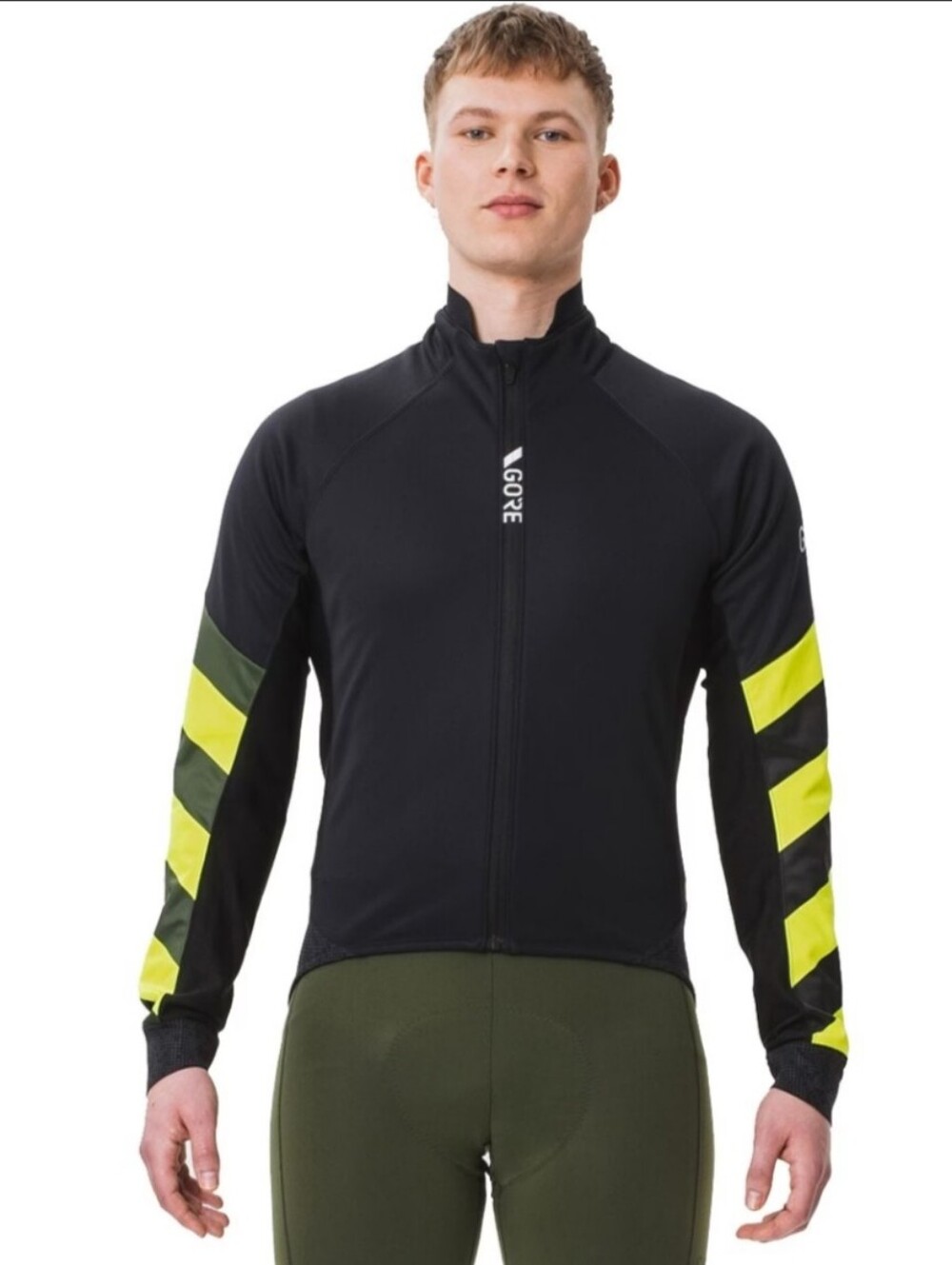 Gore-Tex Gorewear C5 Infinium Signal Thermo Jacket In Black And Yellow Size L